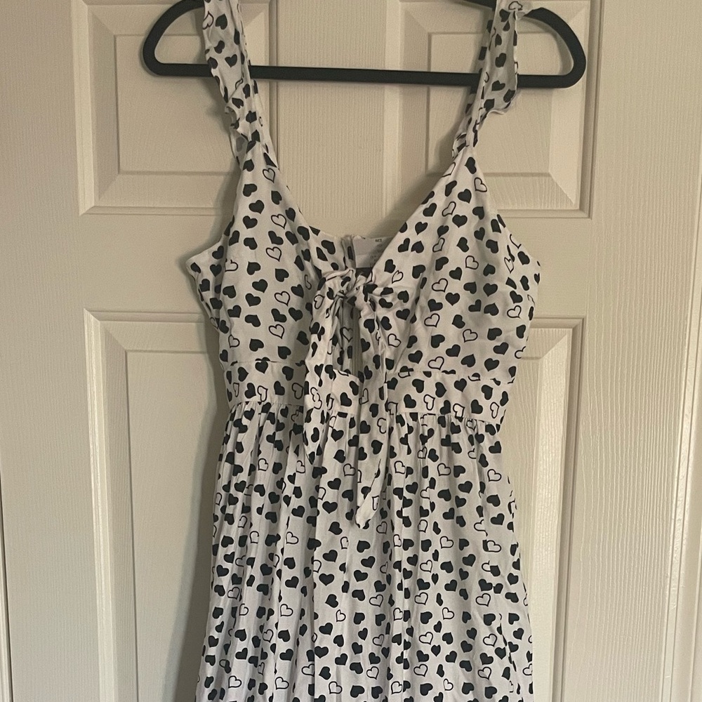 Top shop black and white heart dress